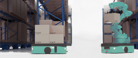 AGV倉儲物流機器人應用圖